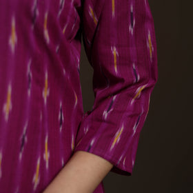 Pochampally Ikat Cotton A-Line Long Kurta for Women 06