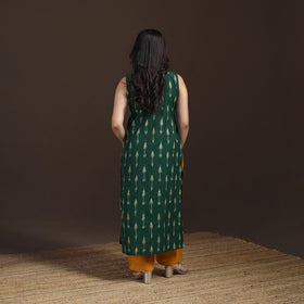 Pochampally Ikat Cotton Sleeveless Straight Long Kurta for Women 46