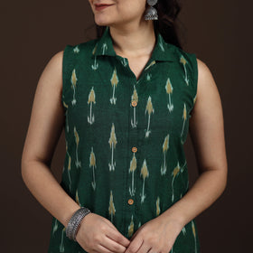 Pochampally Ikat Cotton Sleeveless Straight Long Kurta for Women 46