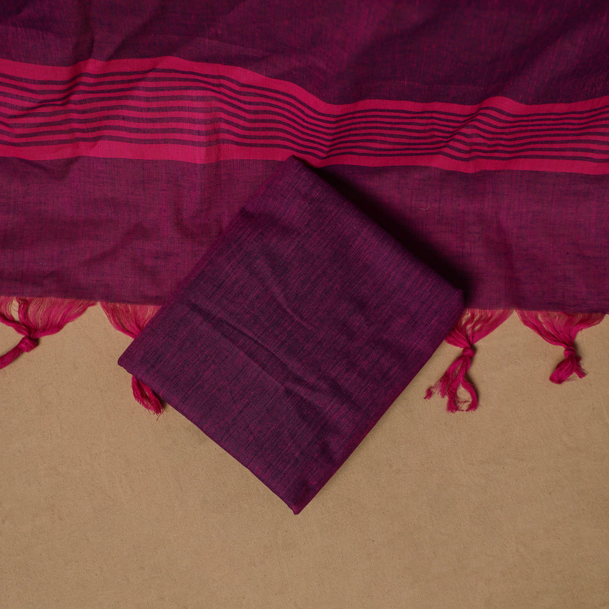 Jacquard Buti Cotton Unstitched Dress Material: Kurta, Bottom with Dupatta 14