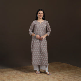 Pochampally Ikat Cotton Straight Long Kurta for Women 31