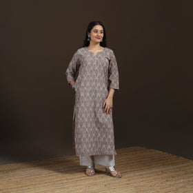 Pochampally Ikat Cotton Straight Long Kurta for Women 31