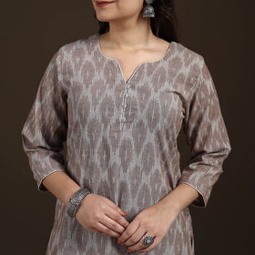 Pochampally Ikat Cotton Straight Long Kurta for Women 31