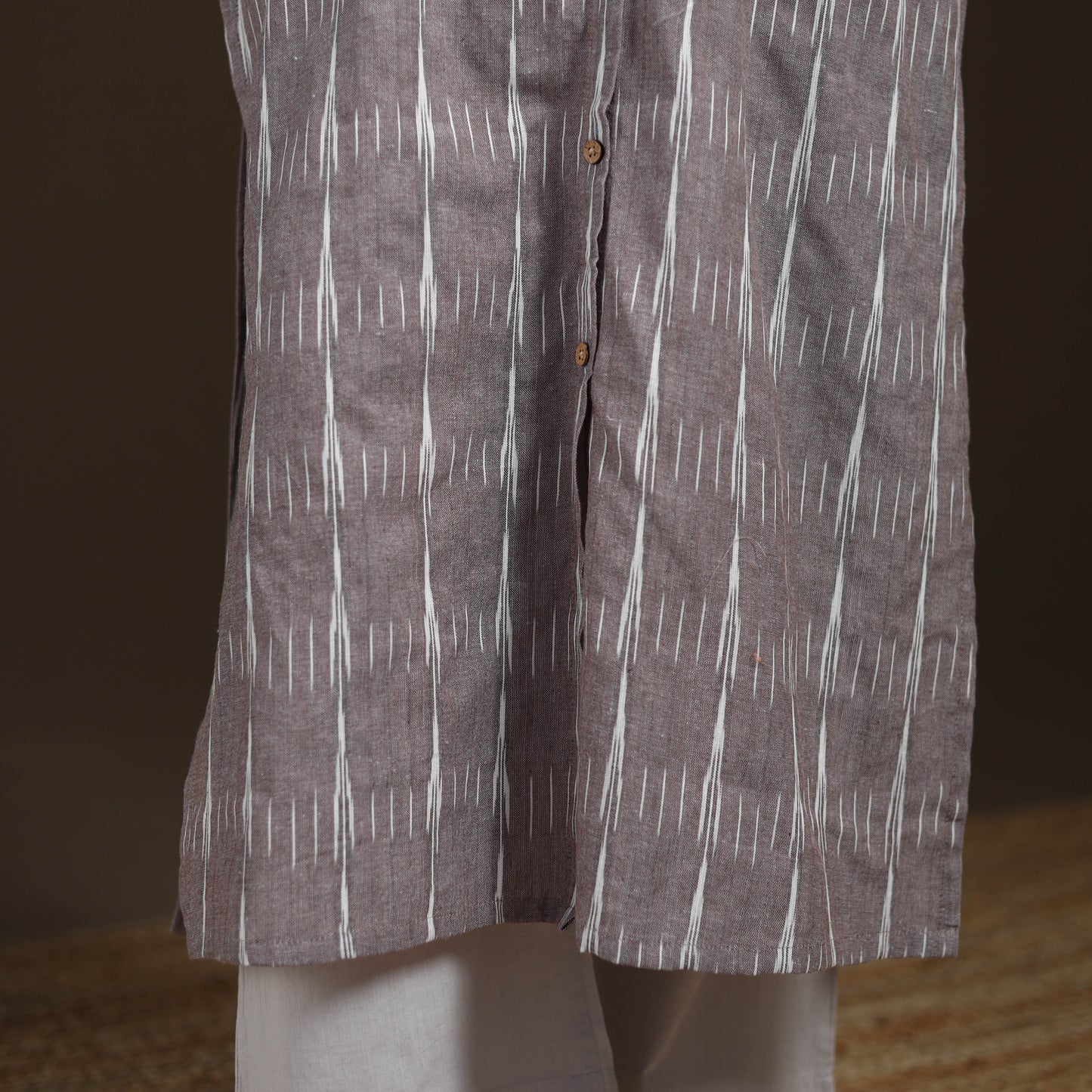 Pochampally Ikat Cotton Sleeveless Straight Long Kurta for Women 45