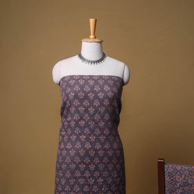 Woolen Ajrakh Hand Block Print Unstitched Dress Material: Kurta, Bottom with Dupatta 02