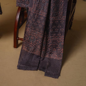 Woolen Ajrakh Hand Block Print Unstitched Dress Material: Kurta, Bottom with Dupatta 02
