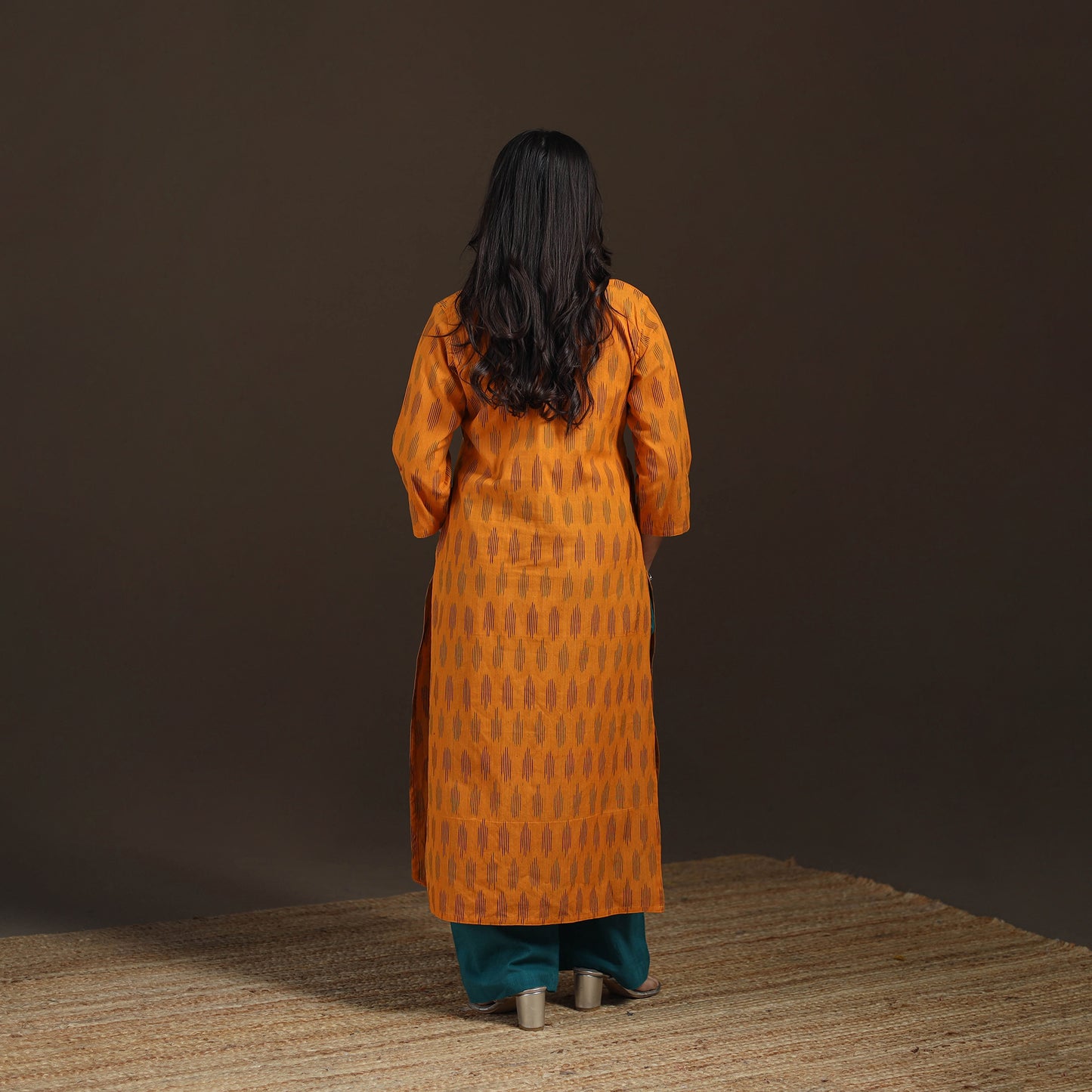 Pochampally Ikat Cotton Straight Long Kurta for Women 19