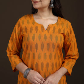 Pochampally Ikat Cotton Straight Long Kurta for Women 19