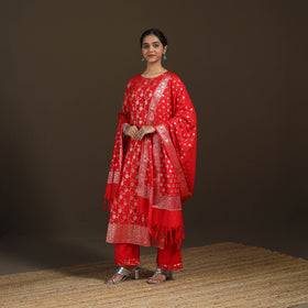 Banarasi Brocade Katan Silk Suit Set with Dupatta for Women 11