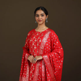 Banarasi Brocade Katan Silk Suit Set with Dupatta for Women 11