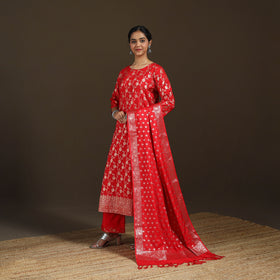 Banarasi Brocade Katan Silk Suit Set with Dupatta for Women 11