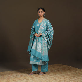 Banarasi Brocade Chiniya Silk Suit Set with Dupatta for Women 03