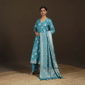 Banarasi Brocade Chiniya Silk Suit Set with Dupatta for Women 03