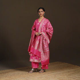 Banarasi Brocade Chiniya Silk Suit Set with Dupatta for Women 01