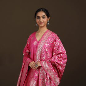 Banarasi Brocade Chiniya Silk Suit Set with Dupatta for Women 01