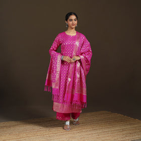 Banarasi Brocade Katan Silk Suit Set with Dupatta for Women 06