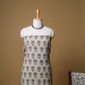Woolen Ajrakh Hand Block Print Unstitched Dress Material: Kurta, Bottom with Dupatta 11