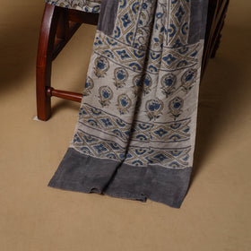 Woolen Ajrakh Hand Block Print Unstitched Dress Material: Kurta, Bottom with Dupatta 11
