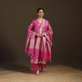 Banarasi Brocade Chiniya Silk Suit Set with Dupatta for Women 04
