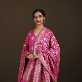 Banarasi Brocade Chiniya Silk Suit Set with Dupatta for Women 04