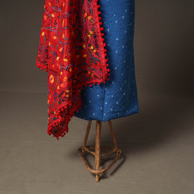 Bandhani Cotton Unstitched Dress Material: Kurta & Dupatta with Jewellery 26