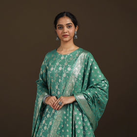 Banarasi Brocade Katan Silk Suit Set with Dupatta for Women 13