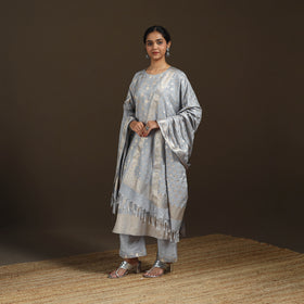 Banarasi Brocade Katan Silk Suit Set with Dupatta for Women 02