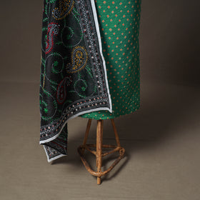 Bandhani Cotton Unstitched Dress Material: Kurta & Dupatta with Jewellery 27