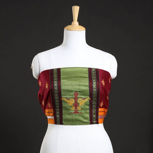Kasuti Embroidery Unstitched Khun Silk Cotton Blouse Piece