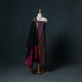 Lucknowi Chikankari Hand Work Unstitched Dress Material: Kurta & Dupatta with Jewellery 36