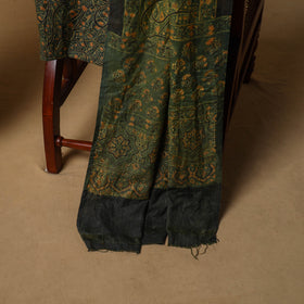 Woolen Ajrakh Hand Block Print Unstitched Dress Material: Kurta, Bottom with Dupatta 16