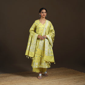 Banarasi Brocade Chiniya Silk Suit Set with Dupatta for Women 05