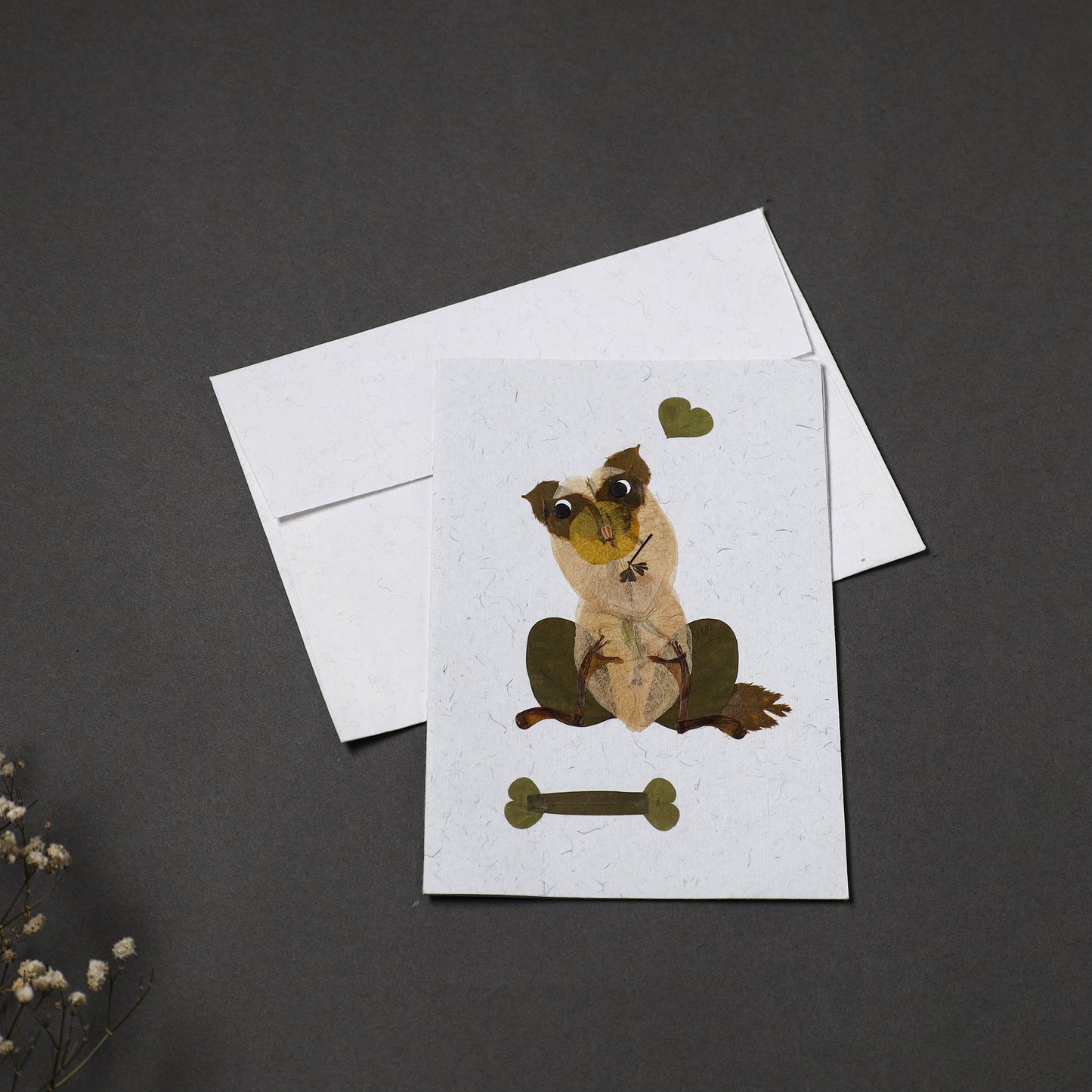 Dog - Handmade Paper Greeting Card with Envelope