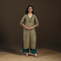 Ajrakh Hand Block Print Natural Dyed Cotton Straight Long Kurta for women 28