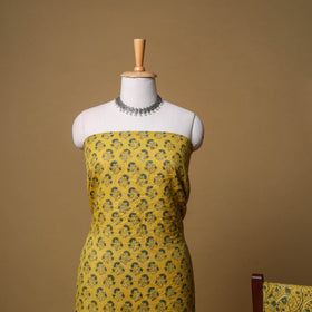 Woolen Ajrakh Hand Block Print Unstitched Dress Material: Kurta, Bottom with Dupatta 18
