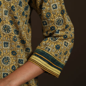 Ajrakh Hand Block Print Natural Dyed Cotton Straight Long Kurta for women 28