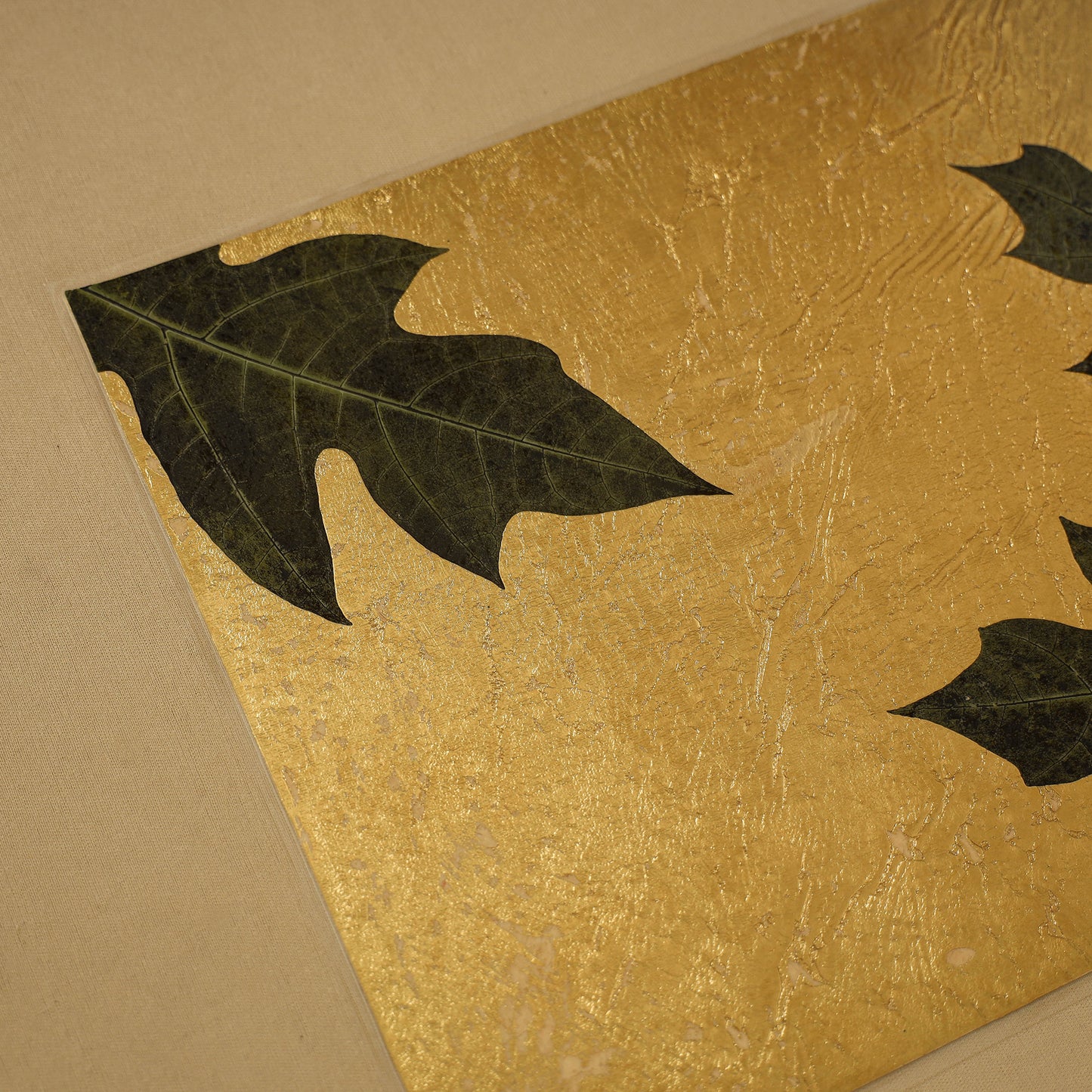 Gold - Papaya Leaf Art Work Tablemats (Set of 6)