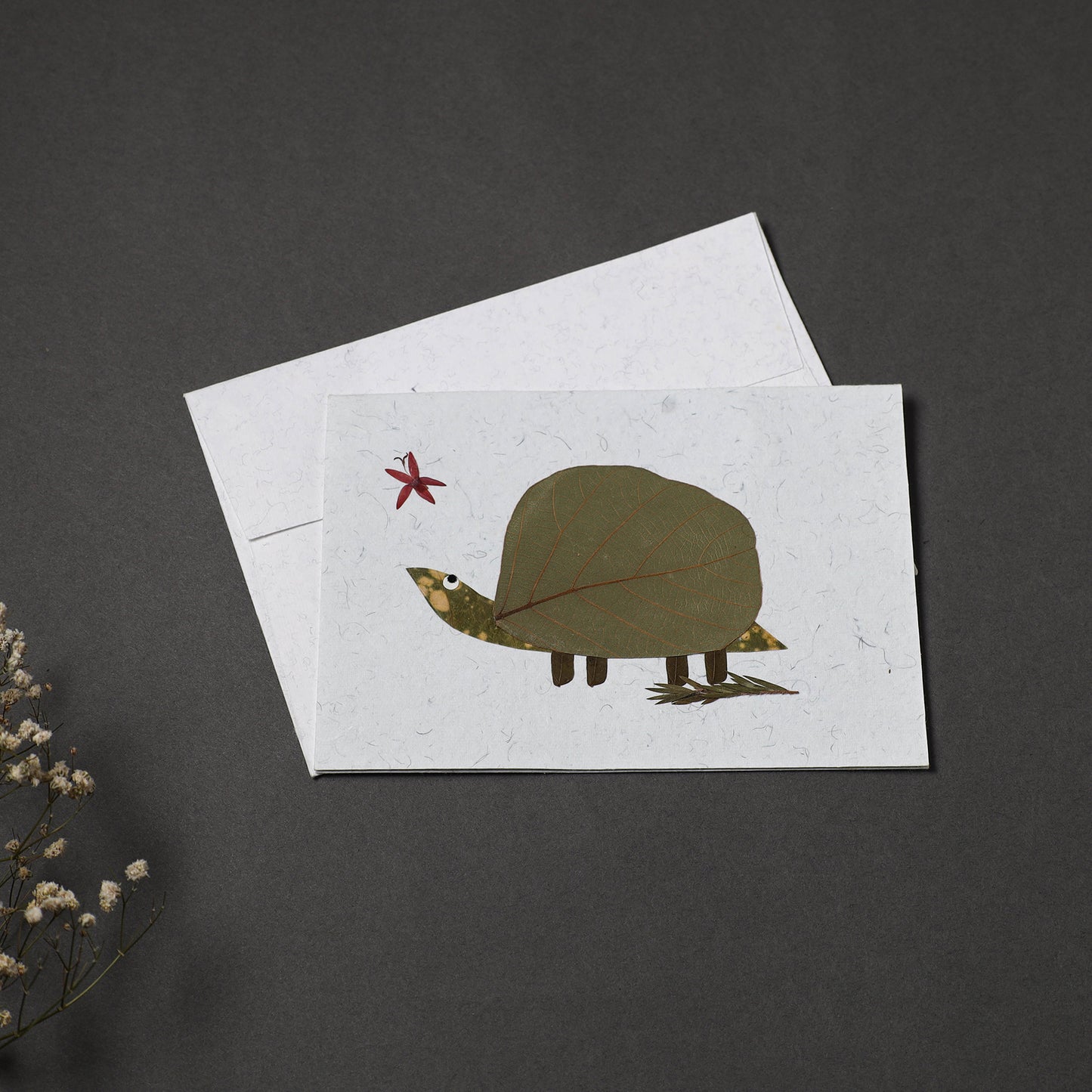 Turtle - Handmade Paper Greeting Card with Envelope