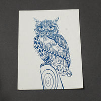 Owl - Handmade Paper Post Card