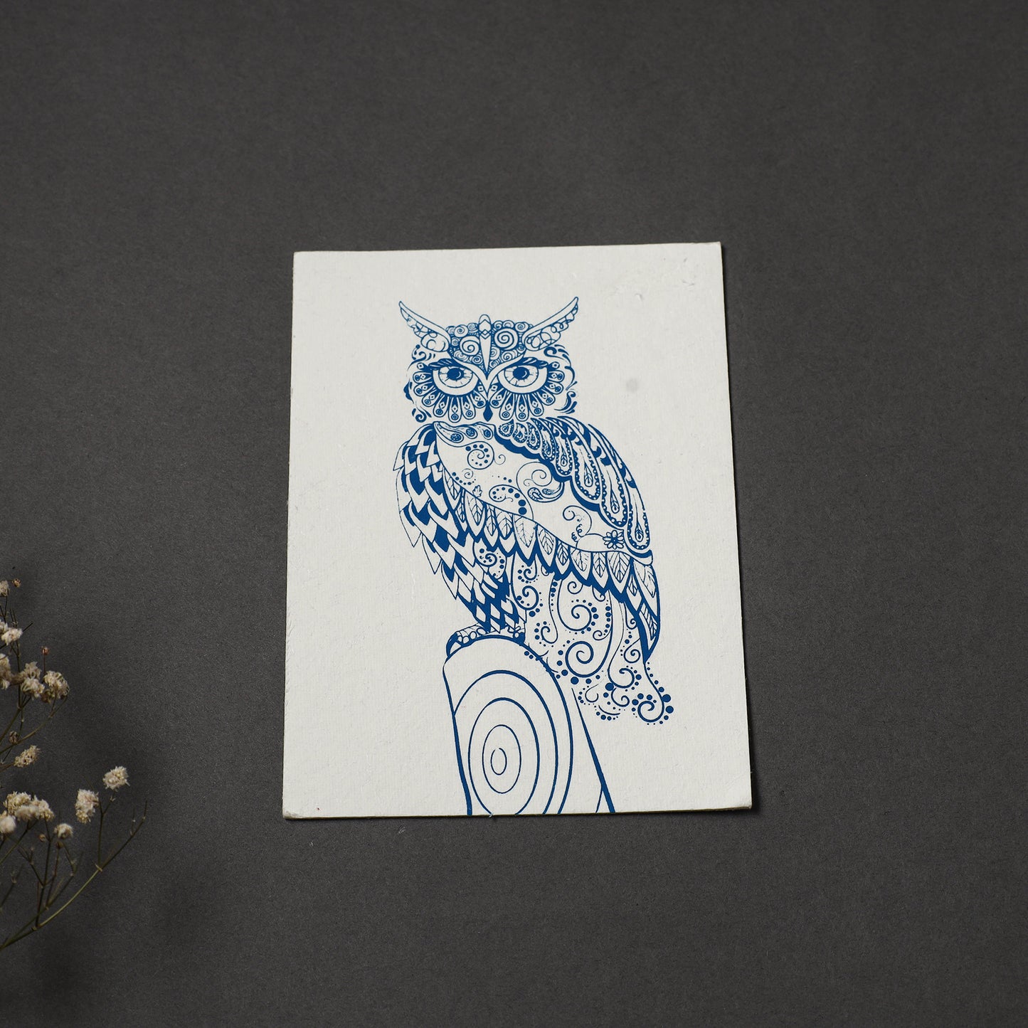 Owl - Handmade Paper Post Card