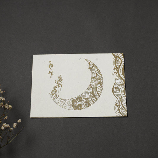 Moon - Handmade Paper Post Card