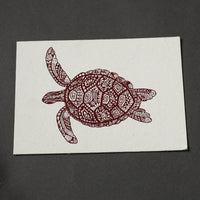 Turtle - Handmade Paper Post Card