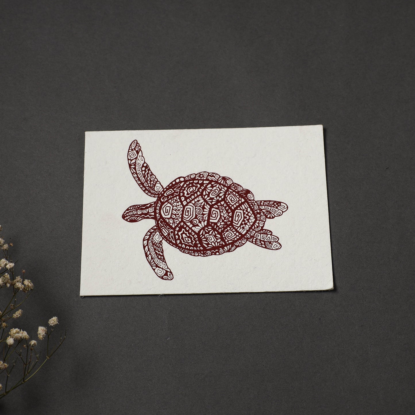 Turtle - Handmade Paper Post Card