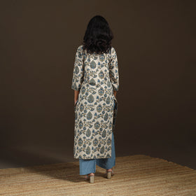 Ajrakh Hand Block Print Natural Dyed Cotton Straight Long Kurta for women 05