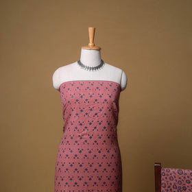Woolen Ajrakh Hand Block Print Unstitched Dress Material: Kurta, Bottom with Dupatta 20