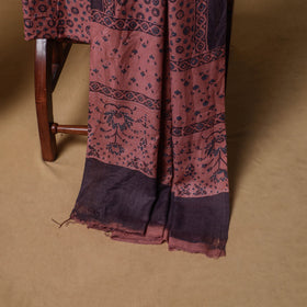 Woolen Ajrakh Hand Block Print Unstitched Dress Material: Kurta, Bottom with Dupatta 20