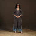 Ajrakh Hand Block Print Natural Dyed Cotton Straight Long Kurta for women 27