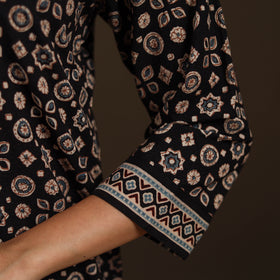 Ajrakh Hand Block Print Natural Dyed Cotton Straight Long Kurta for women 27