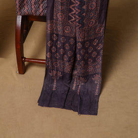 Woolen Ajrakh Hand Block Print Unstitched Dress Material: Kurta, Bottom with Dupatta 21