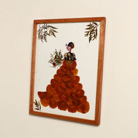 Dancing Girl - Flower Art Work Wooden Wall Frame (12.5 x 10 in)